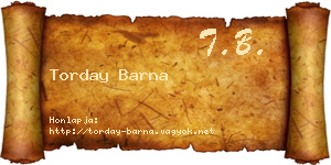 Torday Barna névjegykártya
